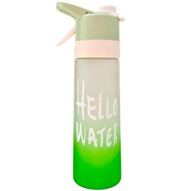 Tmeng Misting Water Bottle, 2 in 1 22 OZ Large Capacity,Wide Mouth Leak Proof,Workout Water Bottle,Used for Mountaineering,Gym,Cycling,and Sports Activities (green)