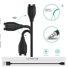 Toolzia USB Charging Cable - Compatible with Garmin Fenix and Forerunner Series