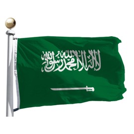 Saudi Arabia Flag 3x5 Ft Outdoor Large, Moderate-Outdoor 100D Polyester,Canvas Header and Double Stitched - Kingdom of Saudi Arabia Flags Banner House Decoration Yard Gift