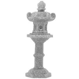 WOONEKY Mini Tower Statue 2.56 Inch Japanese Garden Miniature Pagoda Micro Landscape Decor Garden Ornament Tabletop Figurine Balcony Bonsai