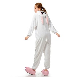 Ultra Soft Plush Pink Easter Bunny Costume Cosplay Sleepsuit S