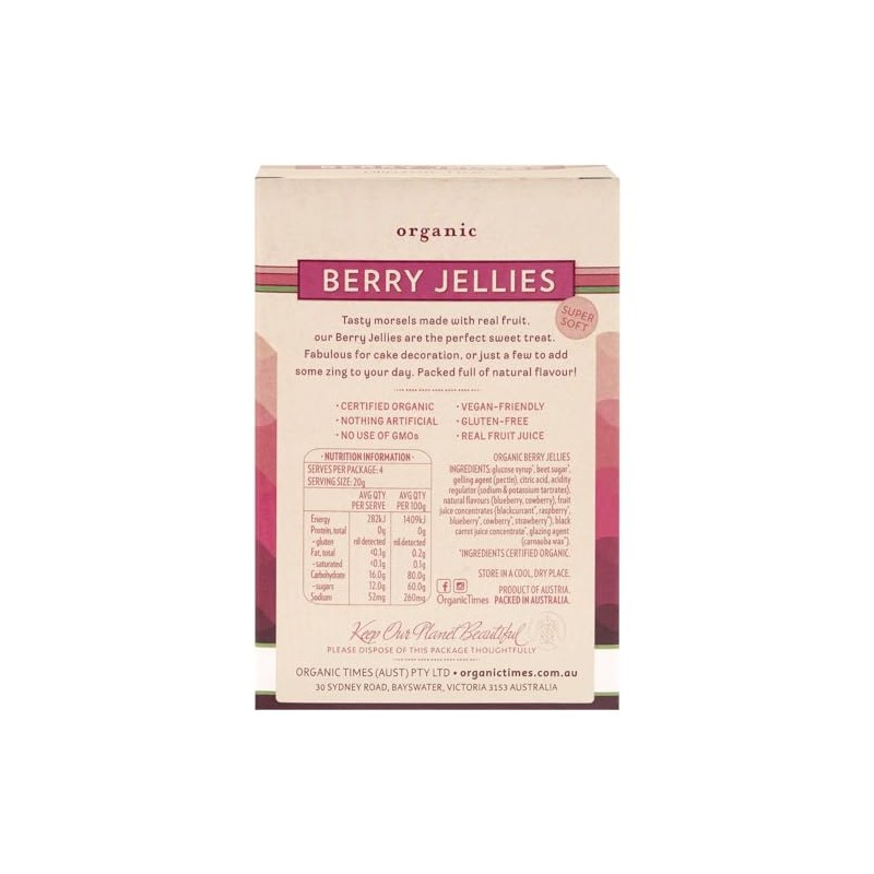 Organic Times Berry Jellies 80g