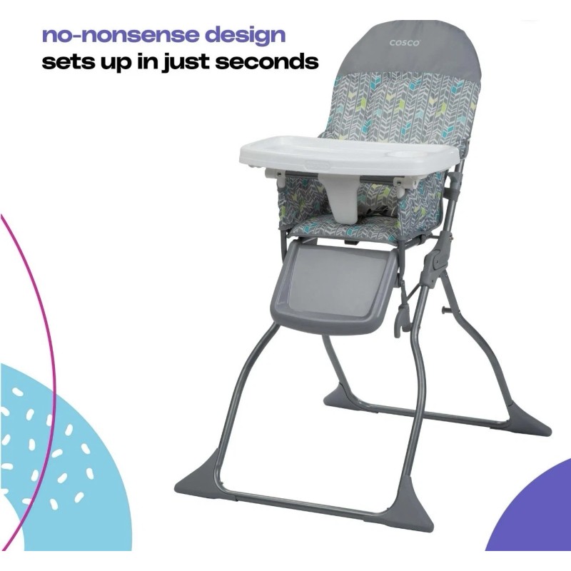 Cosco Kids Simple Fold Full Size High Chair with Adjustable