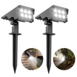 MEIKEE Garden Light, Solar Light, Outdoor, Waterproof, Garden, Solar Spotlight, Path Light, Bright, 6,500K, Daylight White LED, IP65 Light Sensor, High Brightness, Medium Brightness, Low Brightness
