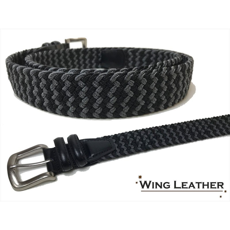 WING LEATHER GTM001 Leather Rubber Mesh Belt, Cowhide Leather, Spirit,