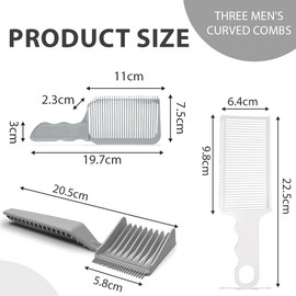 Haarschneidekamm Set, Gebogener Positionierungskamm, Haarschneidehilfe Für Männer, Haarschneide Schablone für Herren Salon, Für Herrenhaarschnitte, Koteletten Und Bartstyling Verwendet Werden(3pcs)