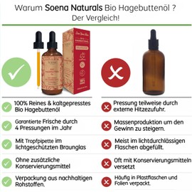 100% Organic Rose Hip Oil Cold Pressed & Pure Natural Rose Oil Rosehip Oil For Face Hair Skin Wild Rose Oil Vegan Made in Germany