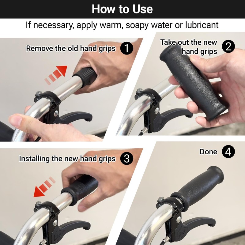 Rollator Hand Grips Replacement for Elderly & Disabled - Rolling