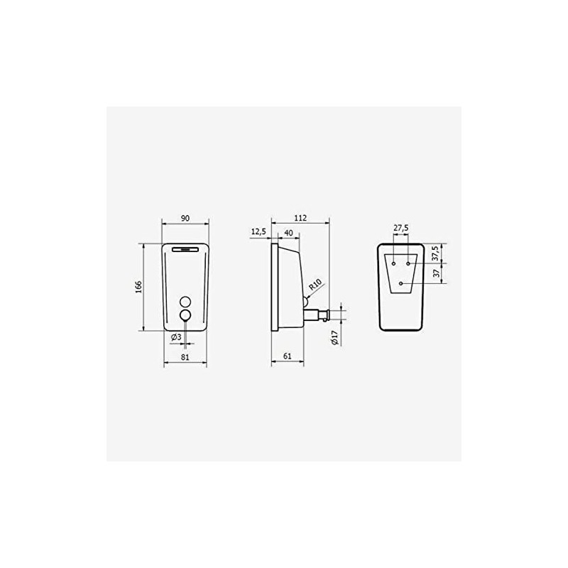 Jofel - Wall Soap Dispenser, Refillable with 0.5L Liquid Soap,