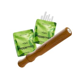 Wooden Aroma Inhaler with Essential Oil Flavored Cores - Scent: Sapelewood - Peppermint