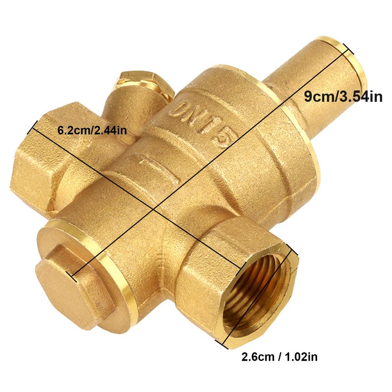 DN15 Pressure Regulator Brass Adjustable Water Pressure Regulator Reducer with