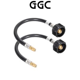 GGC 1.5 Feet RV Propane Pigtail Hose QCC1 Connector with 1/4'' Inverted Male Flare (2PCS)