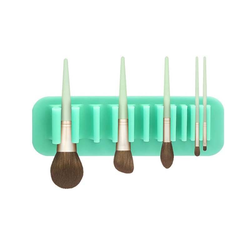 MEELYHOME Wall-Mounted Makeup Brush Organizer Silicone Cosmetic Storage Rack Drying