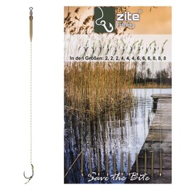 Zite Fishing Carp Rigs Set - 12 Ready Tied Leaders Boilie Fishing - Braided Fishing Line and Hooks #2-8
