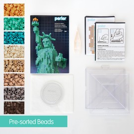 Perler 80-57235 Statue of Liberty 3D Fused Bead Craft Activity Kit, 4" W x 17.5" H, Multicolor, 8008 Pieces