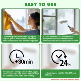 Safetect 18 oz Frosted Glass Paint, Waterproof Window Privacy Paint, Water-based & UV Resistant, Frosted Glass Spray, Frosted Glass Paint, for Bathroom, Sliding Door, Kitchen, DIY, Office Window