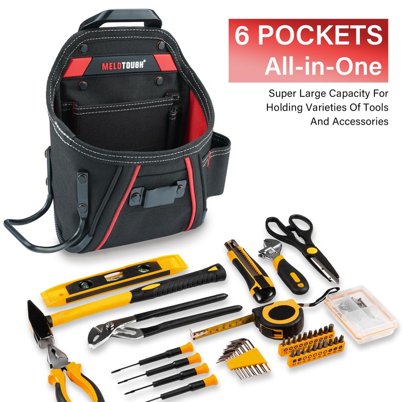 MELOTOUGH Nail Screw Work Pouch Electrican Tool Pouch with Quick