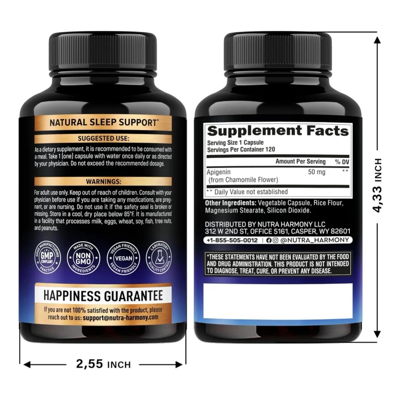 Nutra Harmony Apigenina 120 Cápsulas 50g Americano
