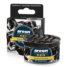AREON Ken Car Air Freshener Tin Black Crystal Can Mini Home Top Up Adjustable Vented Lid 3D Pack of 1
