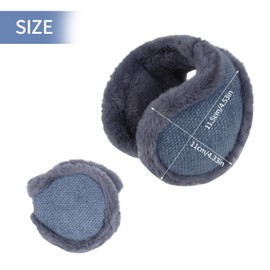 Ear Muffs Foldable Winter Earmuffs Fleece EarMuffs Behind Head Style for Womens and Mens Soft Warm Windproof Plush Earmuffs for Indoor Outdoor Cycling Running Skiing Activities (grey)