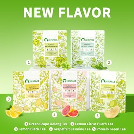 JOISPACE Electrolyte Drink Mix - Lemon Black Tea & Grapefruit Jasmine Tea - Hydration Powder Packets with Tea Polyphenols & Ascorbic Acid | Non-GMO, Vegan Electrolytes Powder Packets | 32 Servings