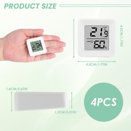 Room Thermometer Hygrometer, 4pcs Mini Room Thermometer Accurate Indoor Digital Humidity Gauge with Temperature Humidity LCD Display and Face Lcons for Baby Home Office Nursery Comfort Garden