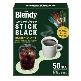 AGF Blendy Stick Black Drinking Comparison Set, 50 Pieces, Stick Coffee, Instant Coffee, Water Soluble Coffee