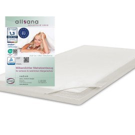 Allsana Allergy Sufferers Mattress Cover for Topper 180 x 200 x 8 cm | Anti Mite Encasing Topper | Mite Protection for House Dust Allergy Sufferers | Allergy-Proof Intermediate Cover for Mattress