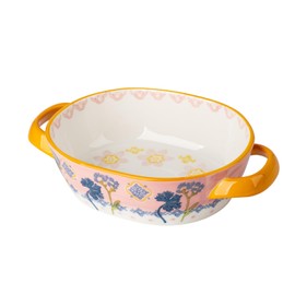 ONECCI Casserole Dish, 9.7"x6.26" Ceramic Baking Dish, Lasagna Pan Deep for Oven, 28oz Baking Pan with Handles, Oven Safe and Durable Bakeware for Lasagna, Home Decor Gifts, Idyllic (Pink)