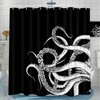 Octopus Decor Shower Curtain for Bathroom, Funny Black and White