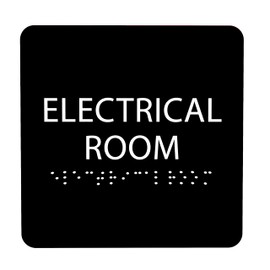 ADA CENTRAL SIGNS - 6" X6" Electrical Room Sign - ADA Compliant Tactile Graphics Grade 2 Braille Text Acrylic Wall Signs - Safety Control Electric Room Sign for Offices, Hotels, Schools, & Restaurants