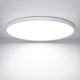 OUILA LED Ceiling Light Flat Round - Diameter 30 cm Ceiling Light LED 24 W 6500 K 2600 LM IP44 Waterproof Bathroom Lamp Kitchen Lamp Ceiling Light Cool White for Kitchen Bathroom Bedroom Hallway
