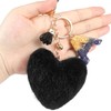 MWOOT Heart Pom Pom Key Chain, Fluffy Key Ring for
