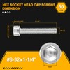 DTGN #8-32x1-1/4 Socket Head Cap Screws Bolts - 50Pack -
