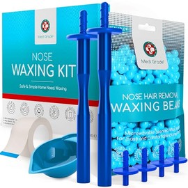 Medi Grade Kit de cera de nariz ecológica para hombres y mujeres, 26 aplicaciones, barra de cera de nariz de metal reutilizable, taza para microondas,