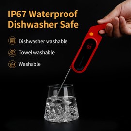 Instant Read Meat Thermometer with 0.8s Response – Waterproof, ±0.5°F Accuracy – for Grilling, Baking, Cooking, Candy Making