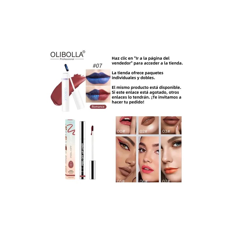 Lápiz Labial 3d Despegable - Mate Para Maquillaje Color 2pz