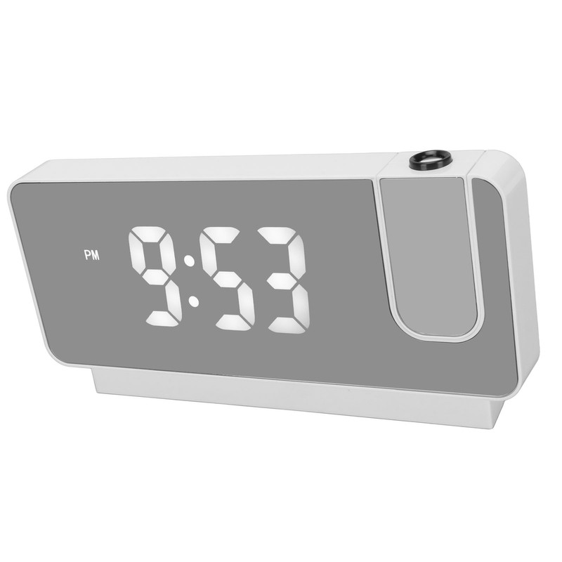 Projection Alarm Clock Time Date Temperature Display 180 Degree Wide