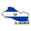 Squiddy El Salvador Map with Flag - Vinyl Sticker for Car, Laptop, Notebook - 5"