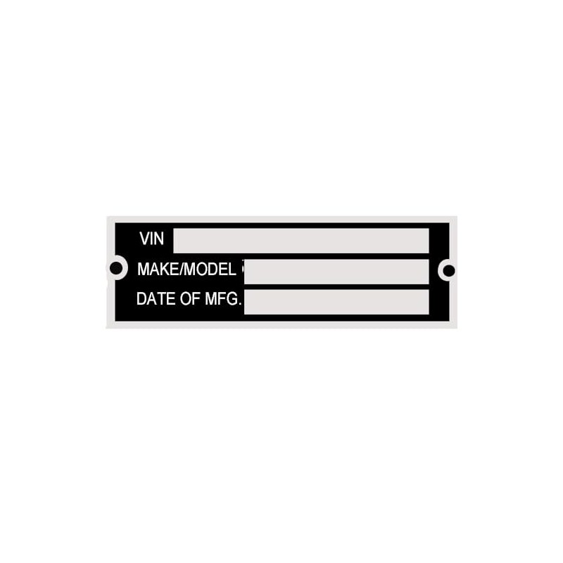 CWZ Blank Serial ID TAG Plate Data CAR Truck HOT