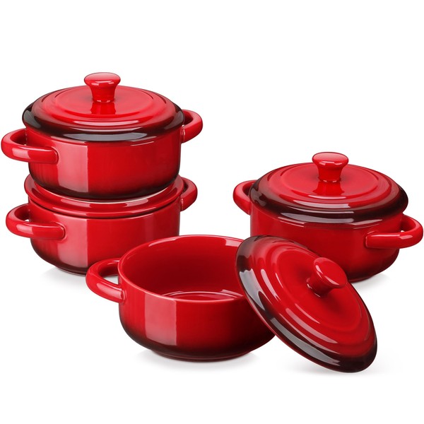 LOVECASA LOVECASA Mini Cocotte Set,12 OZ Small Casserole Dishes with