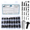 1414 Pieces M2 M3 M4 M5 Screws Set, Black Allen