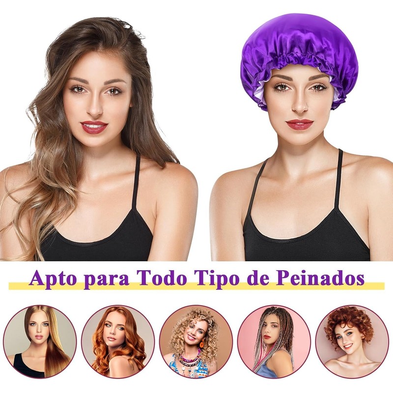 RUAKIVA 2 PCS Gorros Rizadores de Raso,Viene con 2 PCS