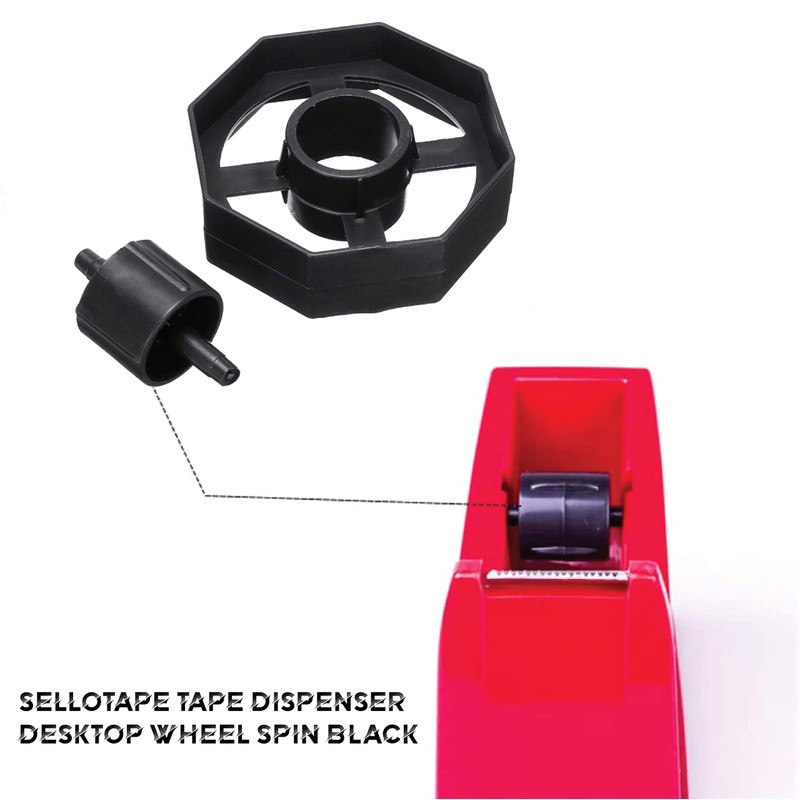 SUL Replacement Tape Dispenser Wheel, Black Durable Tape Dispenser Core