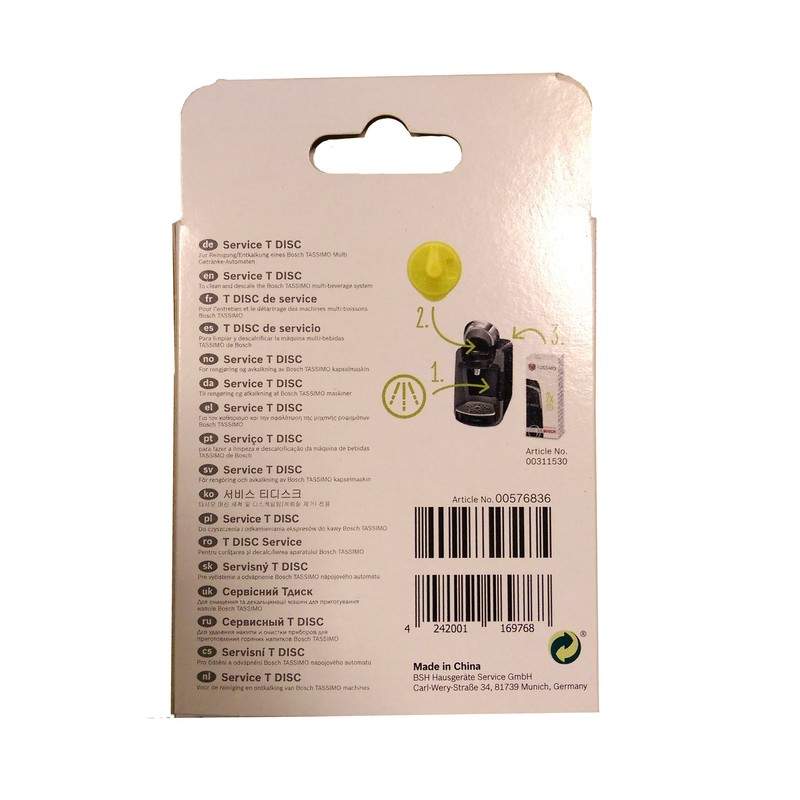 Bosch 621101 Service T-Disc for Tassimo T20/T40/T65/T85/Bosch Spare Part, Plastic