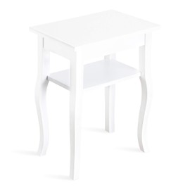 Kate and Laurel Lillian Transitional Wood Side Table, 18 x 12 x 24, White, Chic Traditional Accent Table for Storage and Display