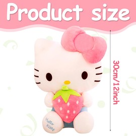 Kitty Cat Cuddly Toy, 12 Inch Kawaii Plush Toy, Cartoon Plush Figure, Children's Doll Cuddly Toy Doll, Children's Room Decor for Boys and Girls, Gift, for Cuddling, Collecting & Cuddling