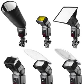 Walimex Pro System Flash Speedlite Accessory Set with Softbox/5 Filters/Light Shaper/Reflector/Honeycomb & System Flash Holder