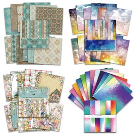 Scrapbook Paper 6x6, 96 Sheets 48 Designs 160g Cardstock, Watercolor Multi-themed Craft Paper, Decorative Journal Scrapbooking Supplies with Assorted Designs, One Side Printing Acid Free& Lignin Free