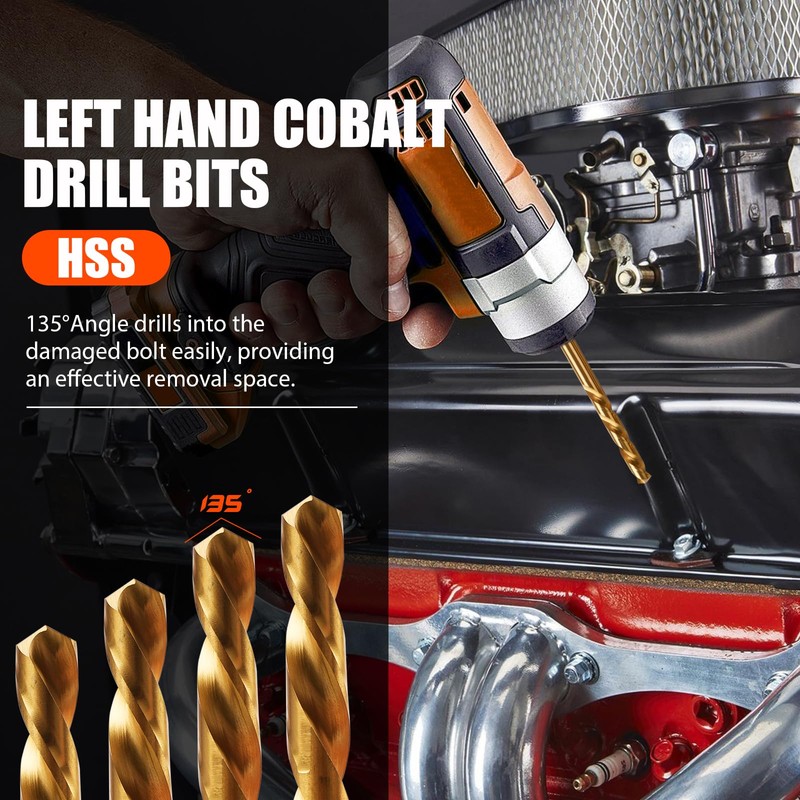 Coobeast 18pcs Screw Extractor Set and Left Hand Drill Bits